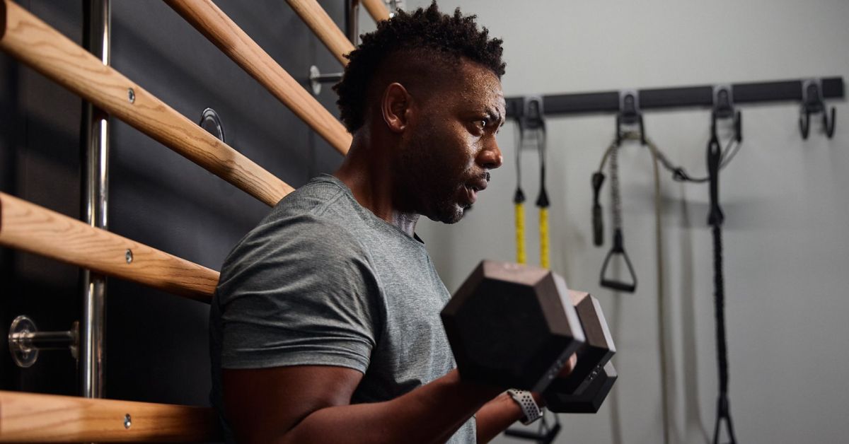 Man working out to support muscle health and fat loss with Sermorelin therapy