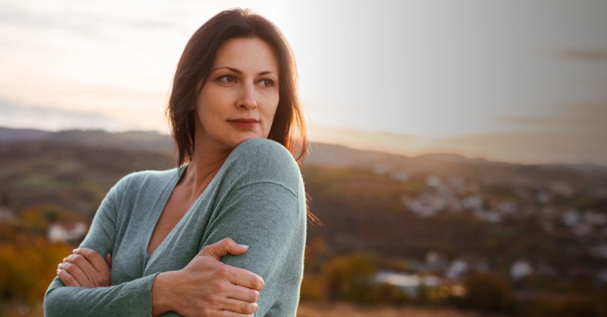Woman representing midlife health and wellness, featured in Ivim Health’s hormone optimization program for perimenopause and menopause.